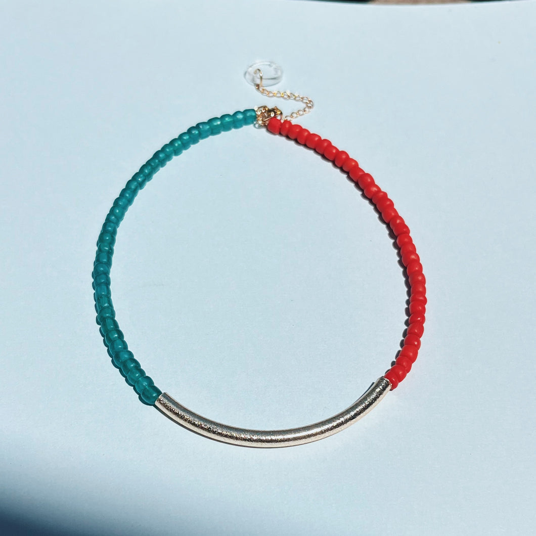 minimal recycled crystal necklace